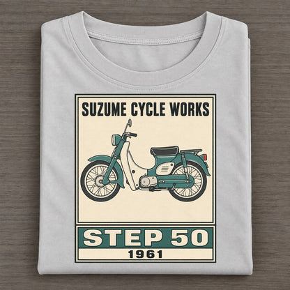 Suzume Step 50 Showa Speed Plates Classic T-shirt – Grey