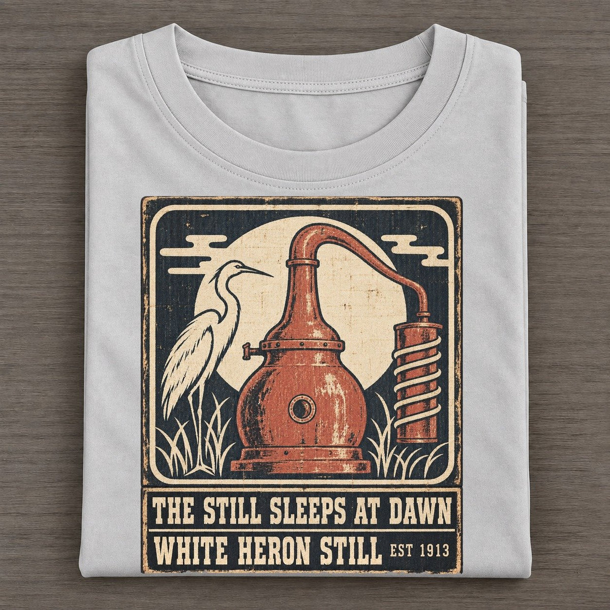 White Heron Still Izakaya Rules Classic T-shirt – Grey