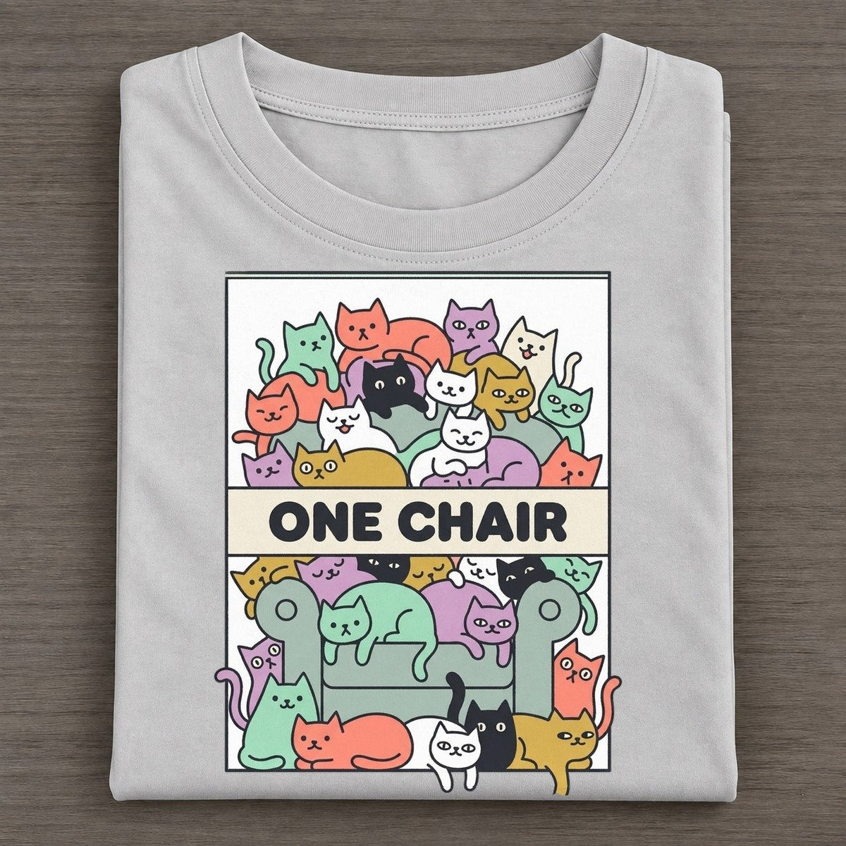 One Chair Overcatted Classic T-shirt – Grey