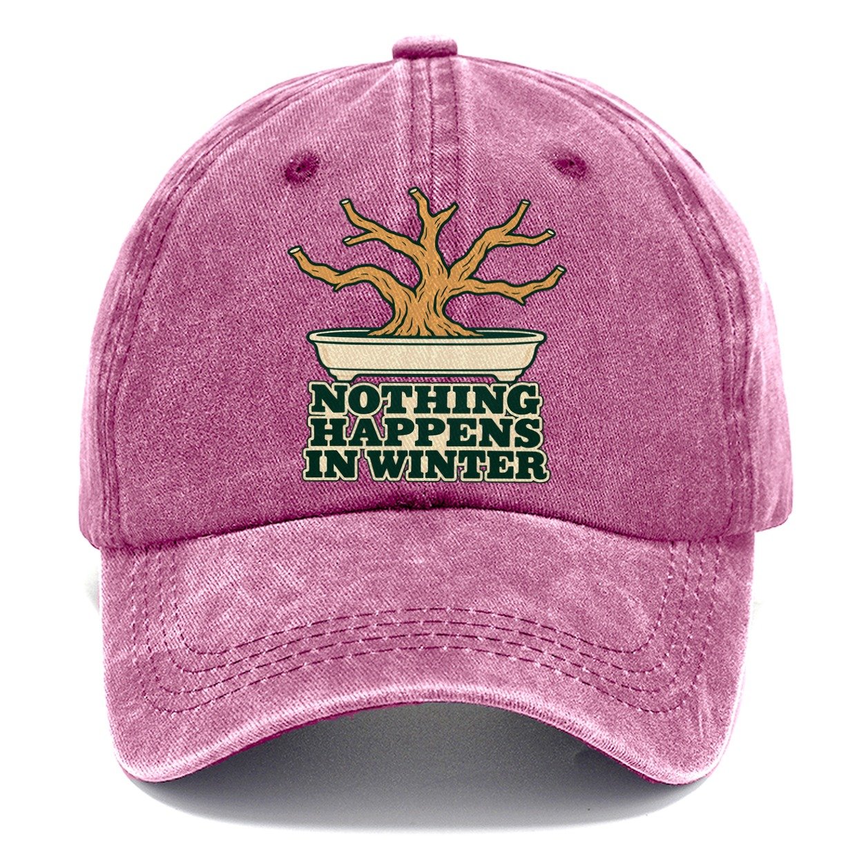 Nothing Happens In Winter Bonsai Classic Cap – Dusty Rose