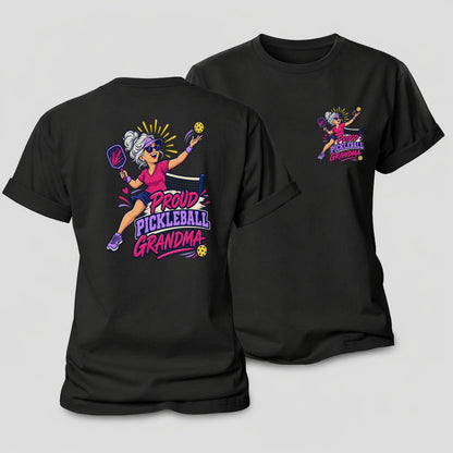 Proud Pickleball Grandma Pickleball Life Women's Cotton T-Shirt – Black