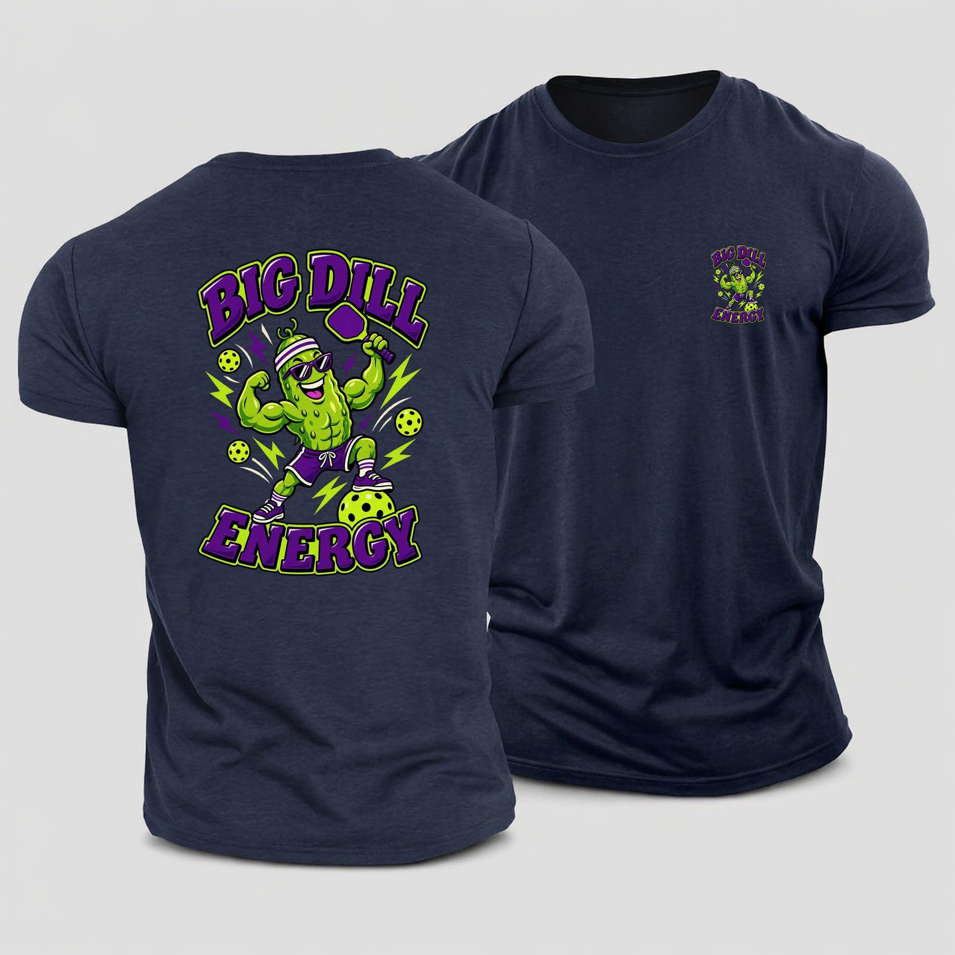 Big Dill Energy Pickleball Life Cotton T-Shirt – Navy