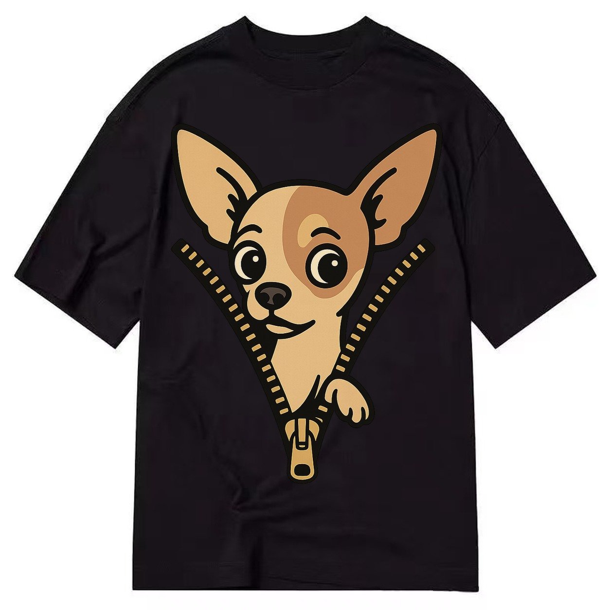 Chihuahua Apple Head Large Pointed Ears Big Round Eyes Tiny Classic T-shirt – Black