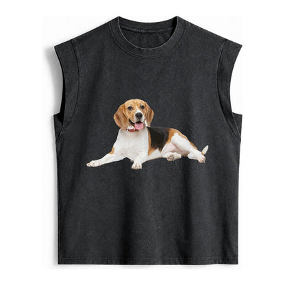 Beagle Vintage Washed Tank – Black