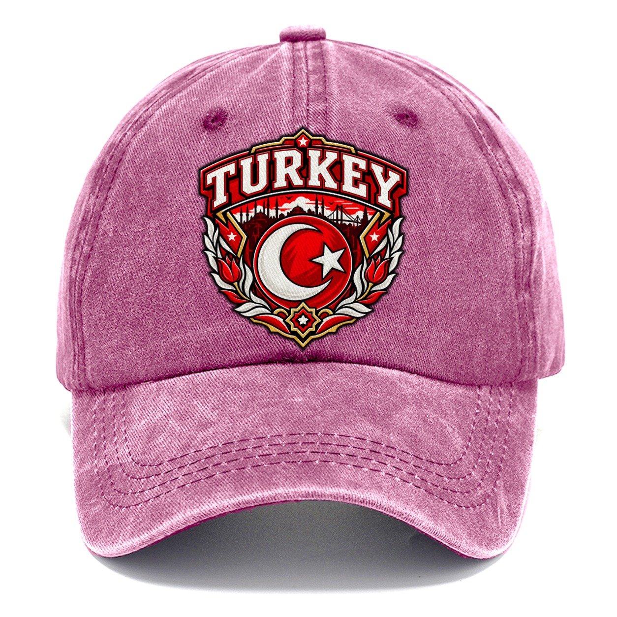 Turkey Retro Badge Country Logos Classic Cap – Dusty Rose
