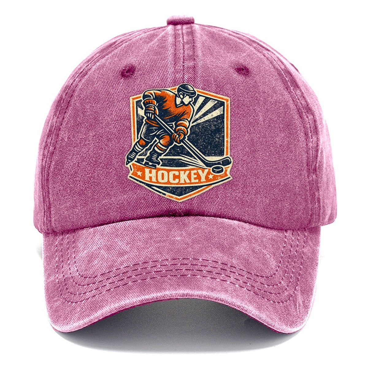 Vintage Screenprint Ice Hockey Player Classic Cap – Dusty Rose