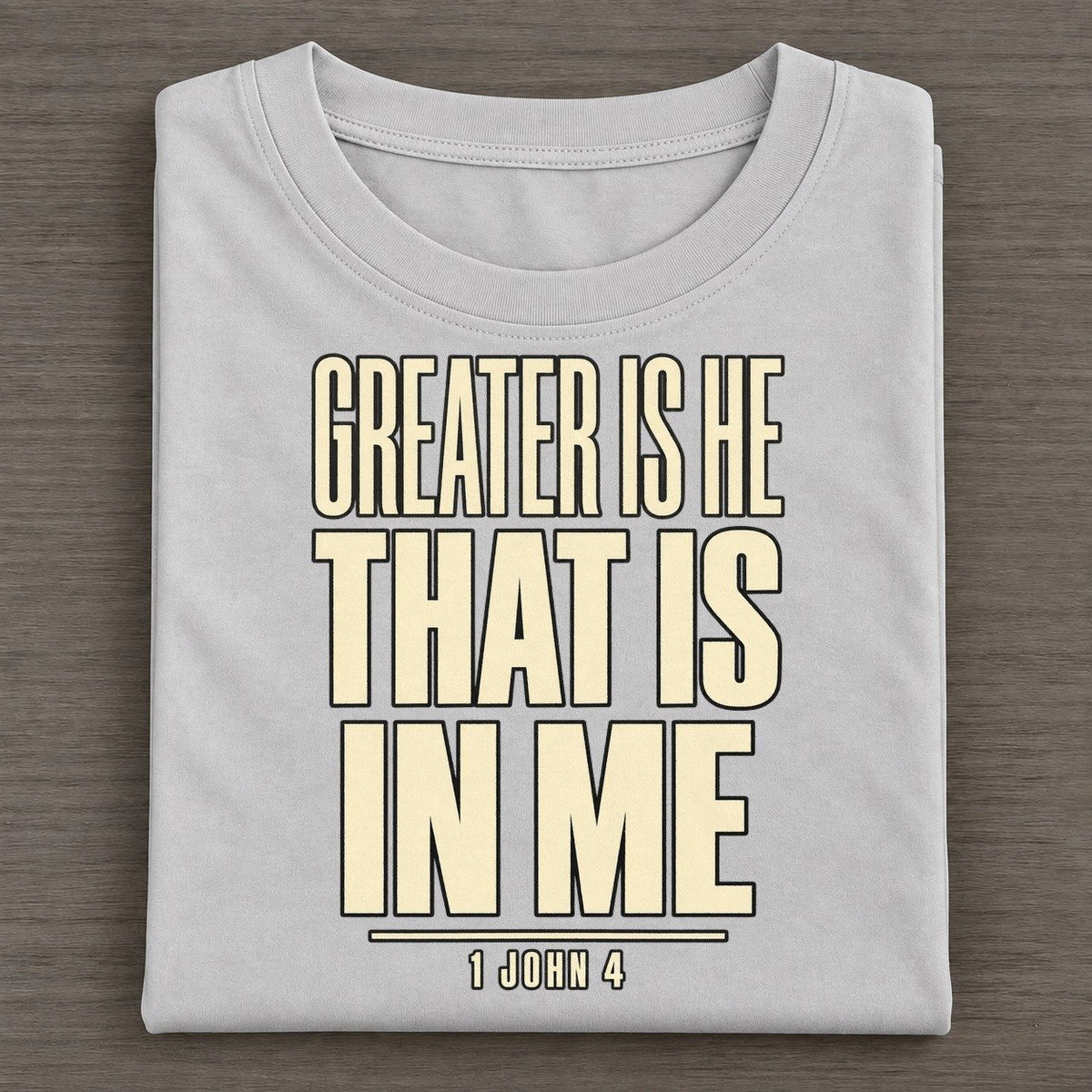Greater Is He That Plain Gospel Classic T-shirt – Grey