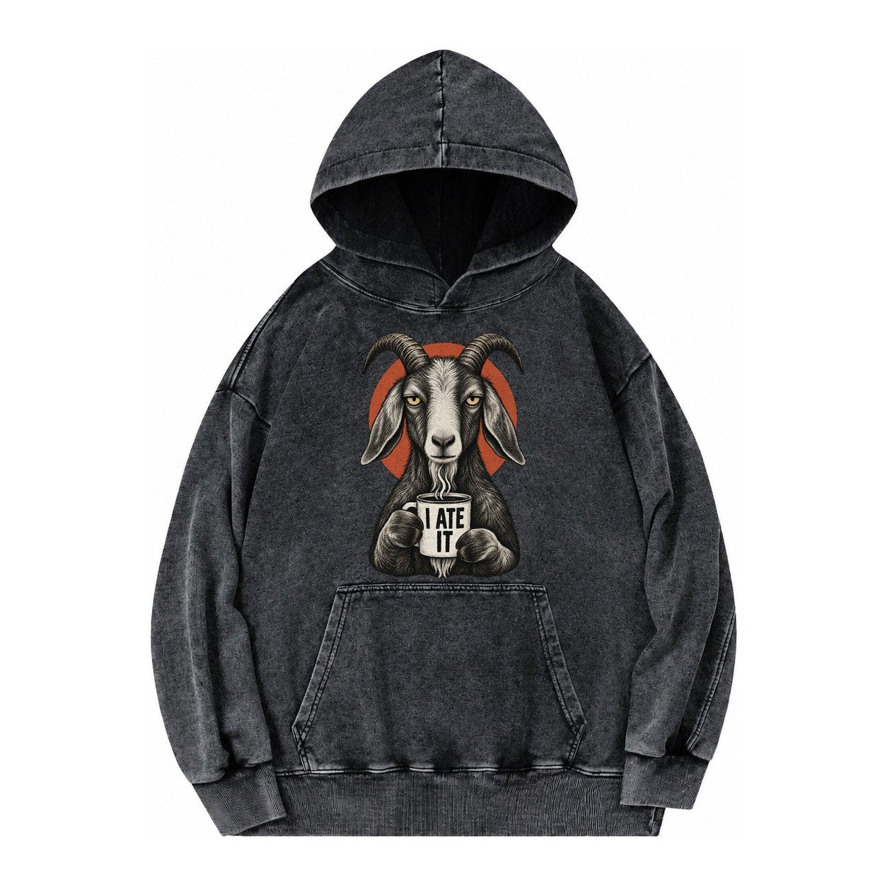 Goat Mug Truths Vintage Washed Hoodie – Black
