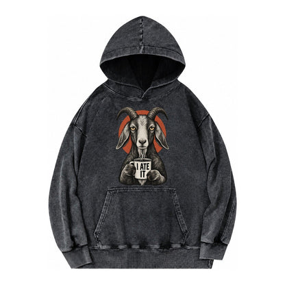 Goat Mug Truths Vintage Washed Hoodie – Black