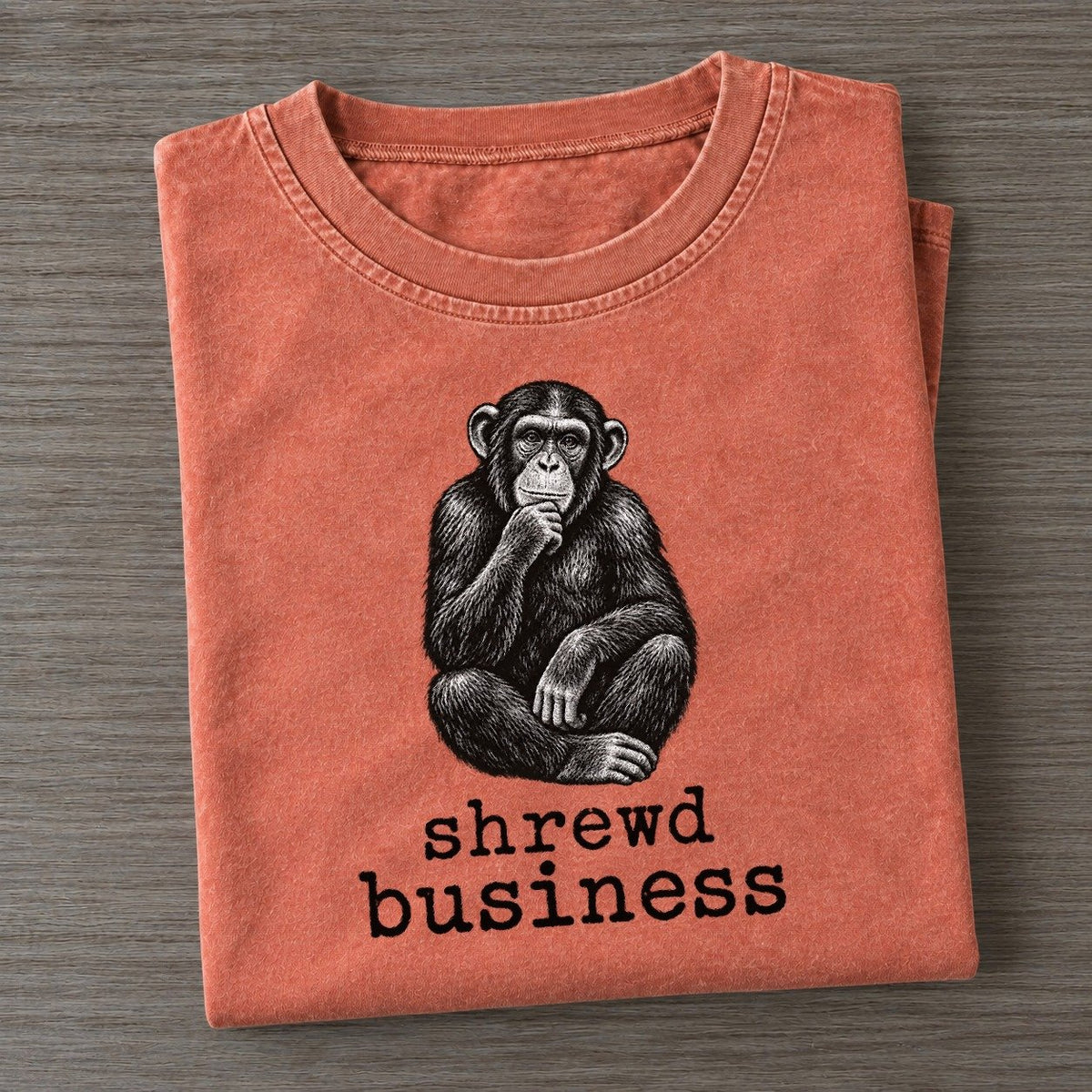 Shrewd Business Collective Nouns Vintage T-shirt – Terracotta