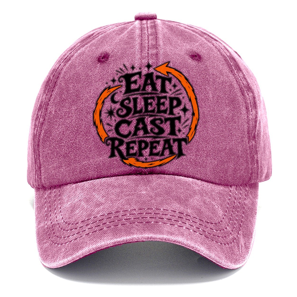 Eat Sleep Cast Repeat Slogan Witch Magic Classic Cap – Dusty Rose