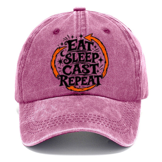 Eat Sleep Cast Repeat Slogan Witch Magic Classic Cap – Dusty Rose