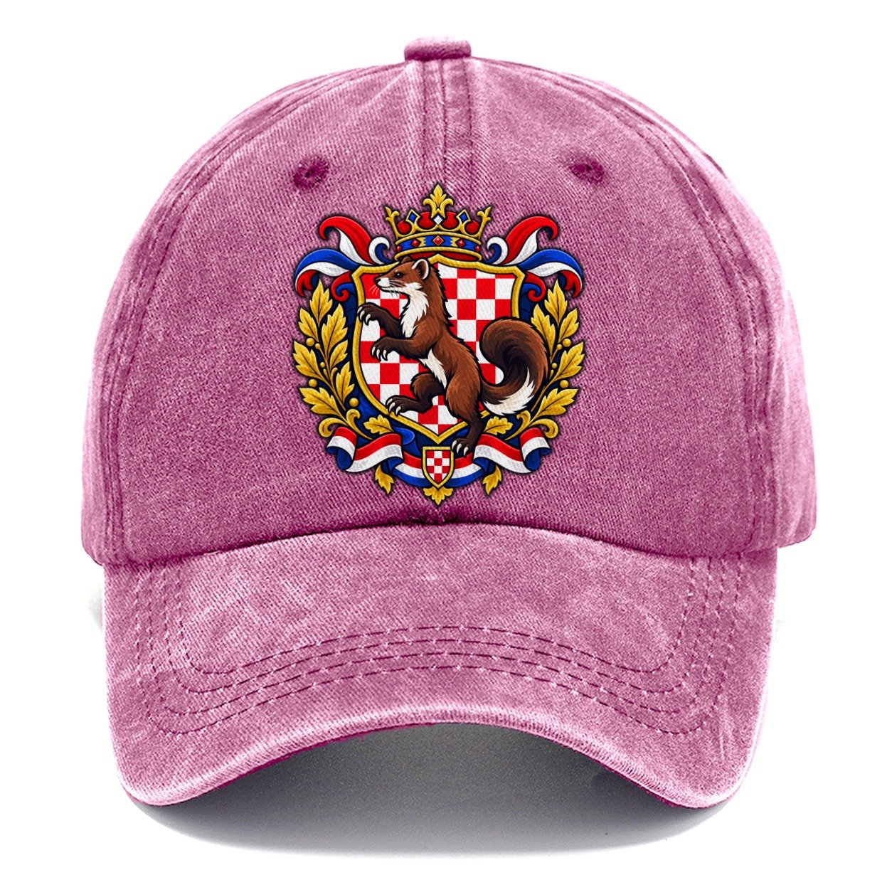 Croatia Heraldic Crest Country Logos Classic Cap – Dusty Rose