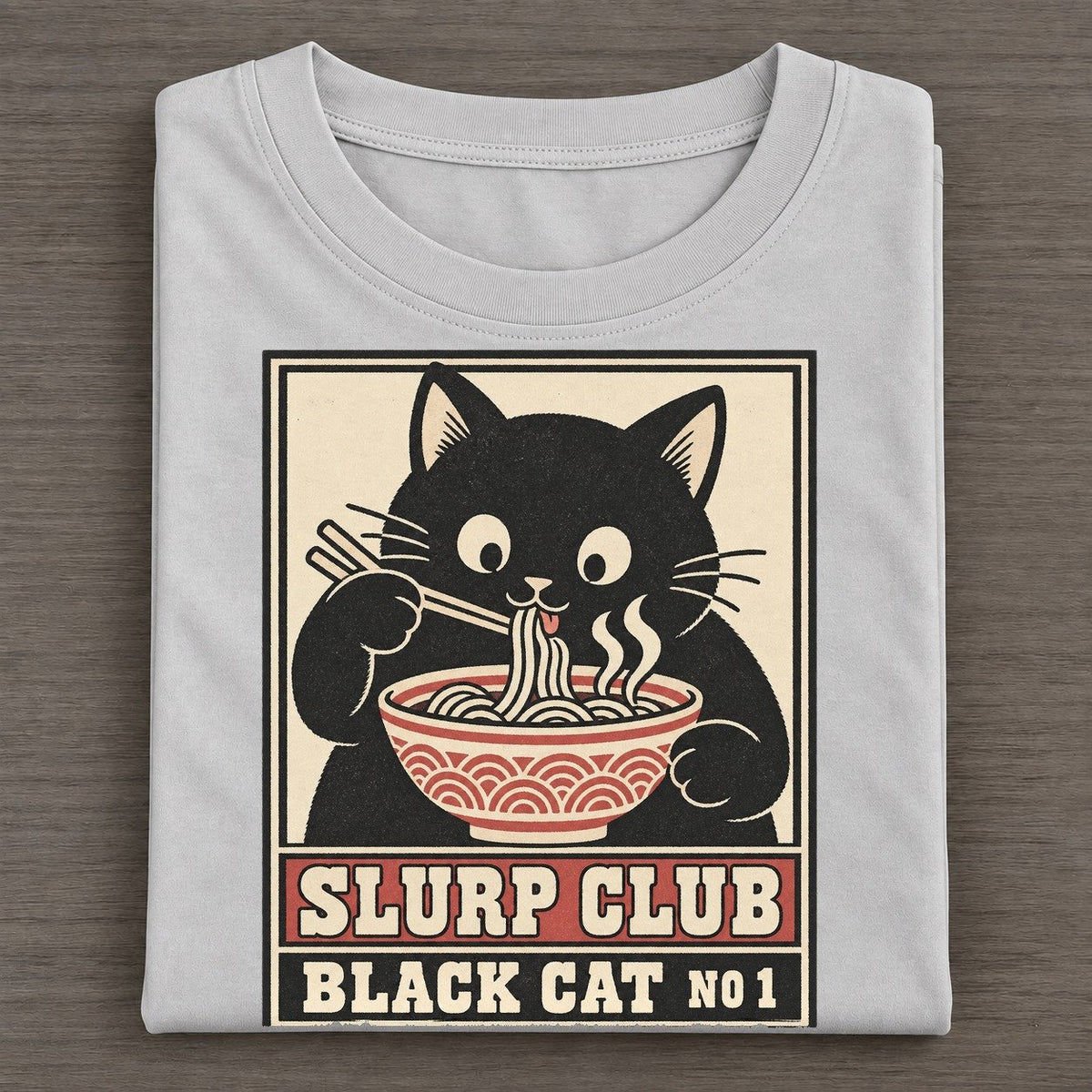 Black Cat Shoyu Slurp Club Classic T-shirt – Grey