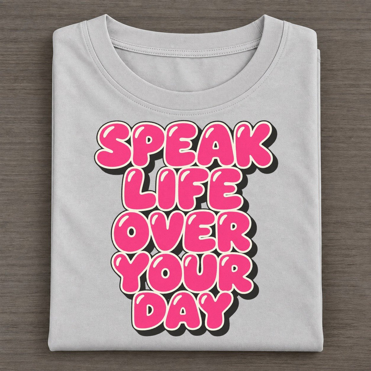 Speak Life Over Your Day Sunday Puff Classic T-shirt – Grey