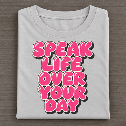 Speak Life Over Your Day Sunday Puff Classic T-shirt – Grey
