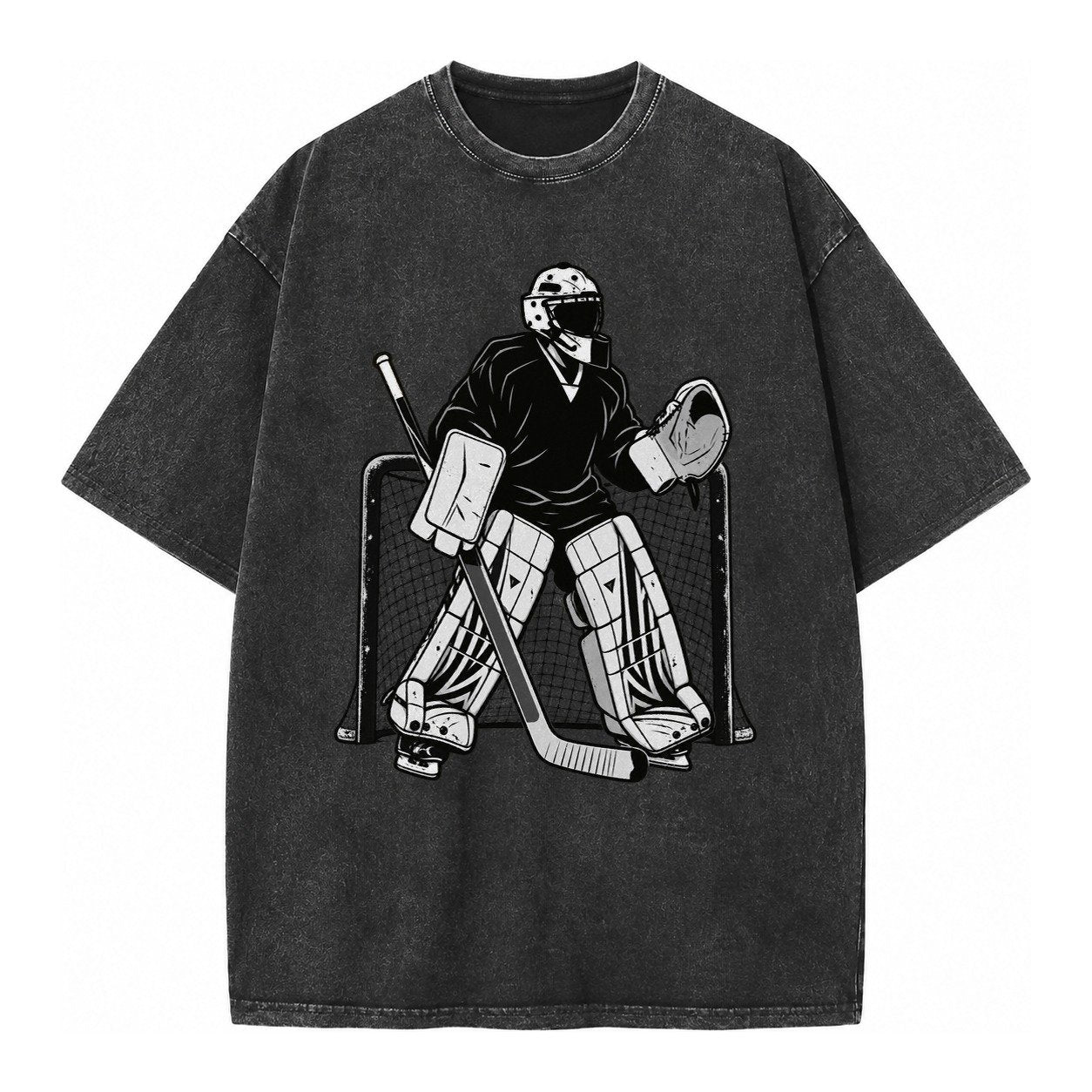 Hockey Goalie Vintage T-shirt – Black