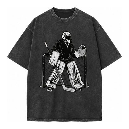 Hockey Goalie Vintage T-shirt – Black