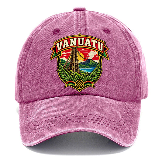 Vanuatu Retro Badge Country Logos Classic Cap – Dusty Rose