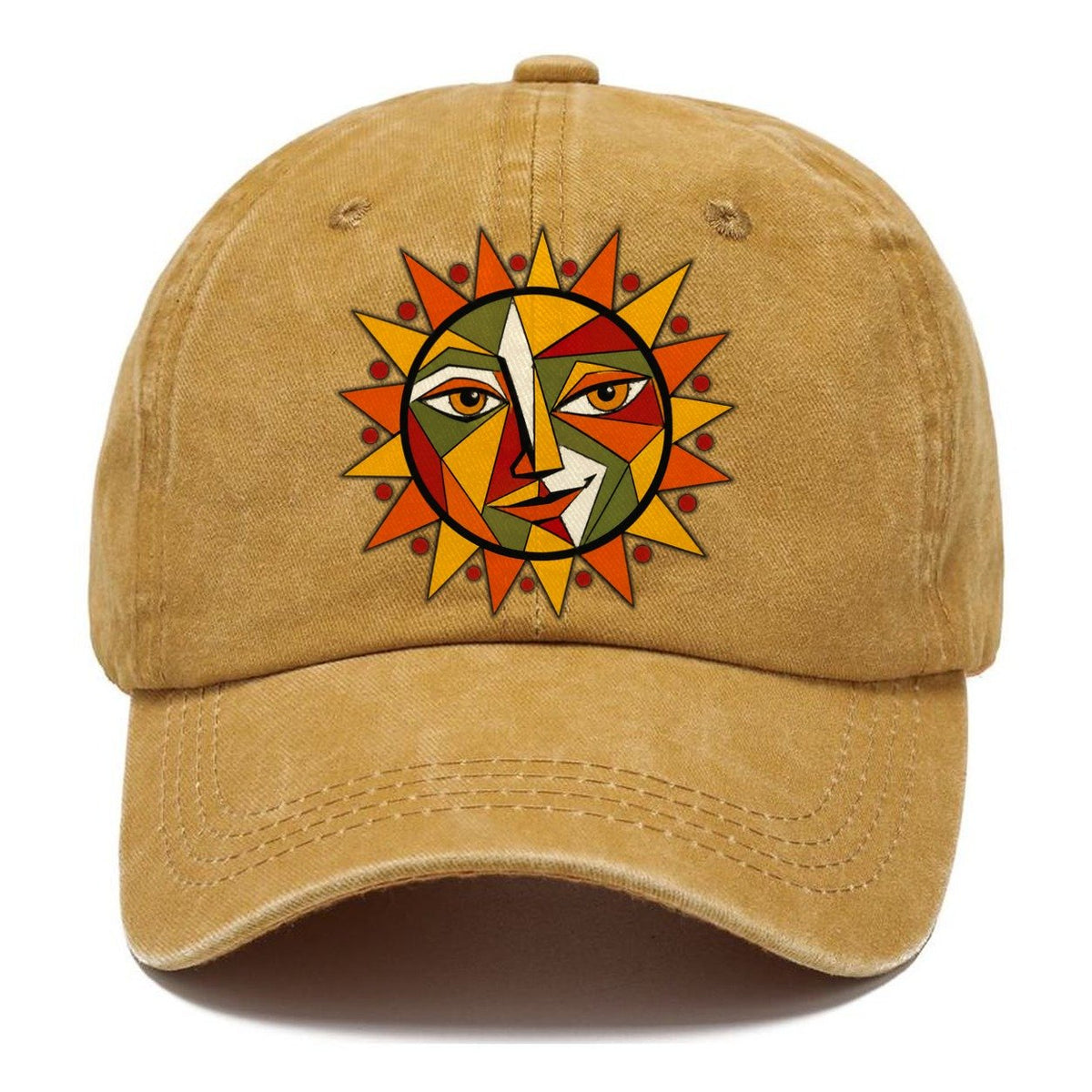 Geometric Sun Face Classic Cap – Golden Harvest