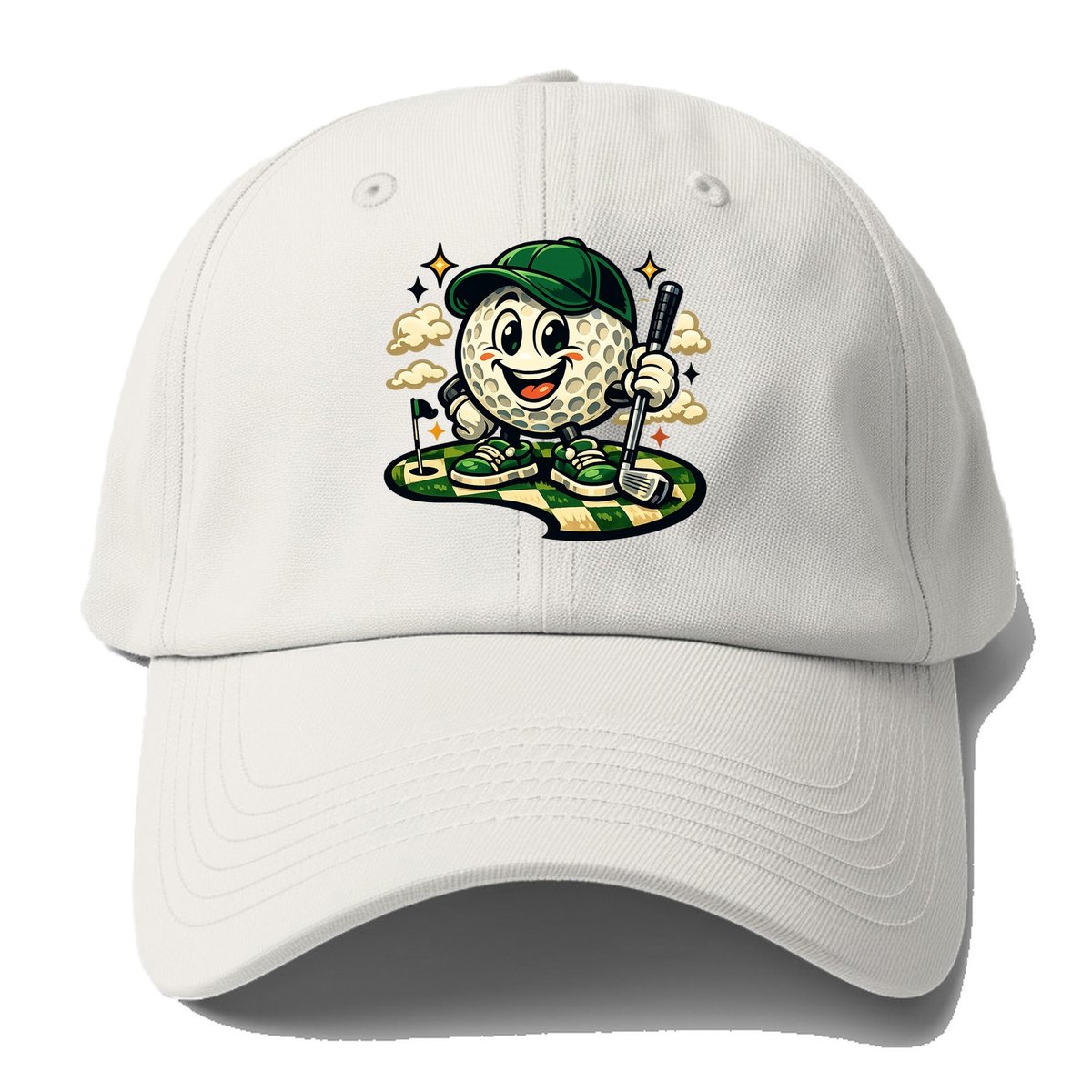 Green Fairway Mascot Baseball Cap – Off White