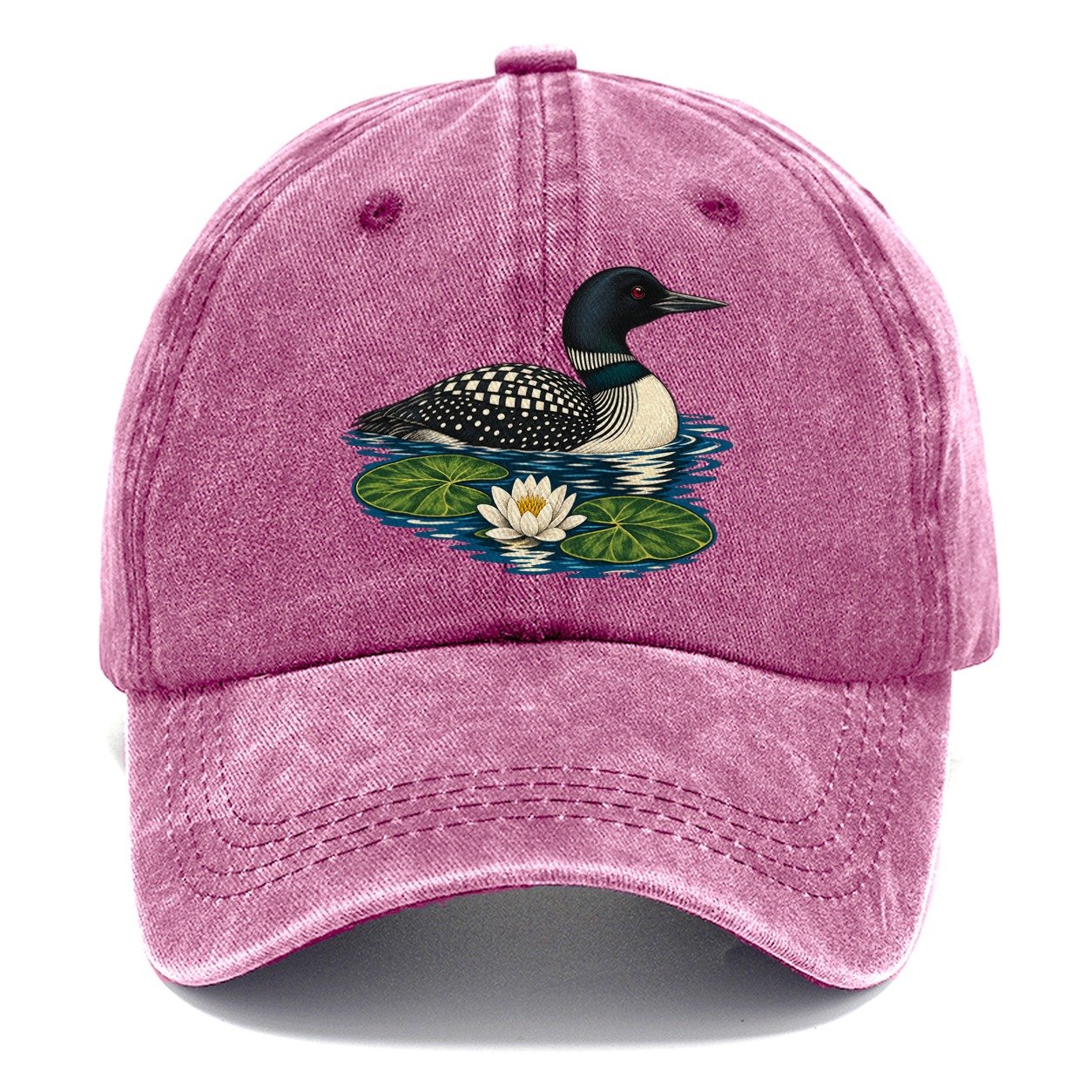 Common Loon And Water Lilies Canada Cultural Icons Classic Cap – Dusty Rose
