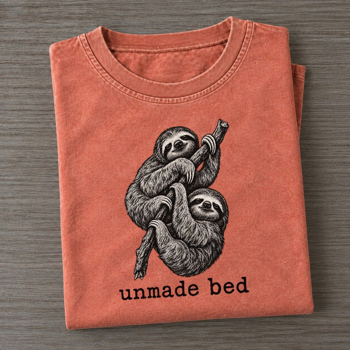 Unmade Bed Collective Nouns Vintage T-shirt – Terracotta