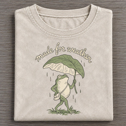 Leaf Umbrella Pond Folk Vintage T-shirt – Off White
