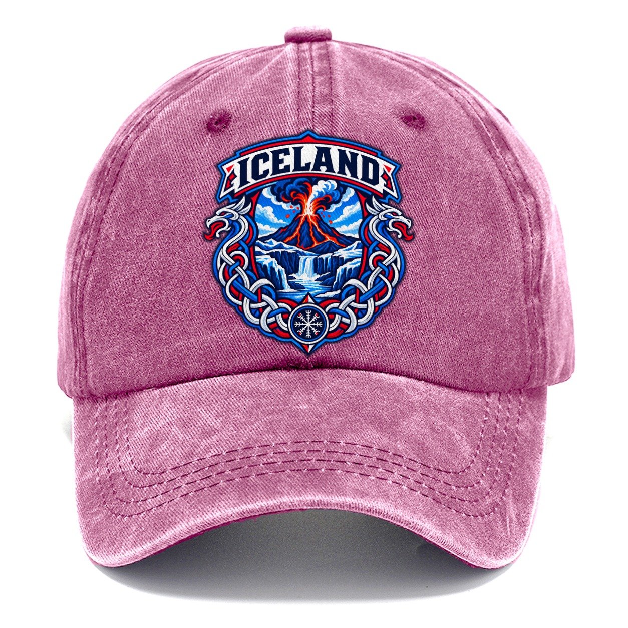 Iceland Retro Badge Country Logos Classic Cap – Dusty Rose