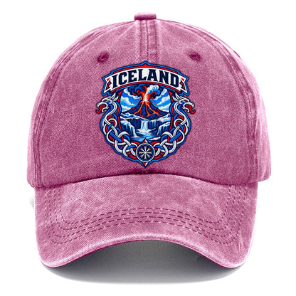Iceland Retro Badge Country Logos Classic Cap – Dusty Rose