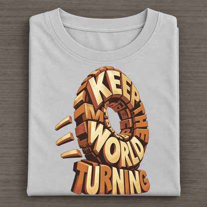 Rolling Wheel Motion Letter Sculpture Classic T-shirt – Grey
