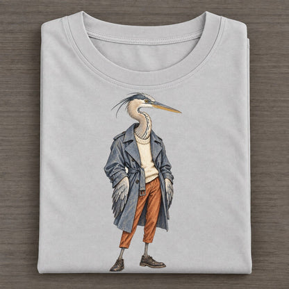 Great Blue Heron Wardrobe Portrait Wild Wardrobe Portraits Classic T-shirt – Grey