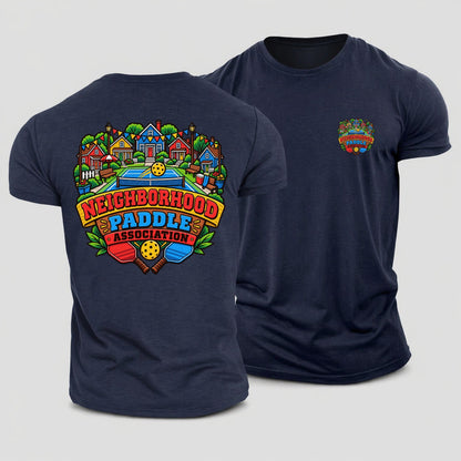 Neighborhood Paddle Association Pickleball Life Cotton T-Shirt – Navy