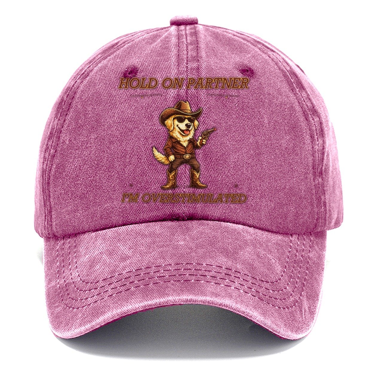 Hold On Partner Golden Retriever Classic Cap – Dusty Rose
