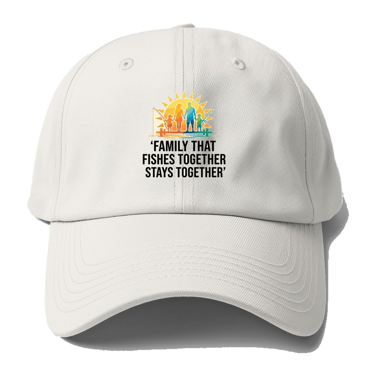 Family Fishes Together Baseball Cap – Off White