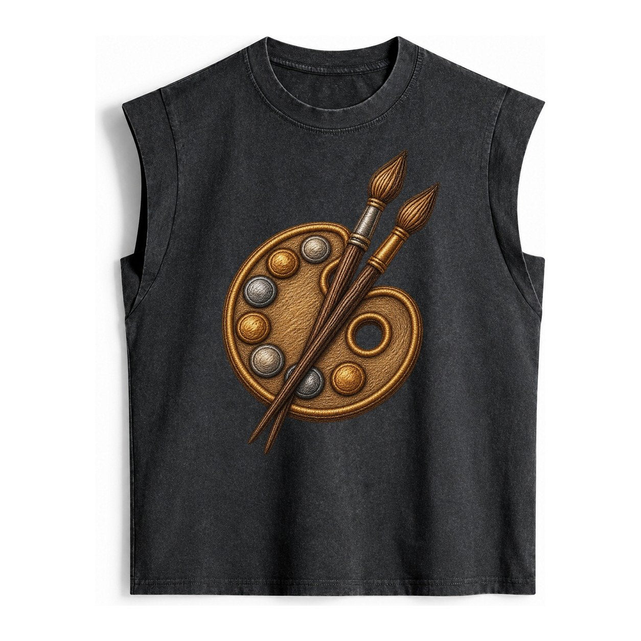Artist Palette Vintage Washed Tank – Black