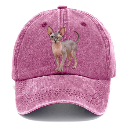 Sphynx Standing Three Quarter Realistic Cat Portrait Classic Cap – Dusty Rose