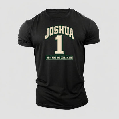 Joshua 1 Varsity Chapel Varsity Cotton T-Shirt – Black