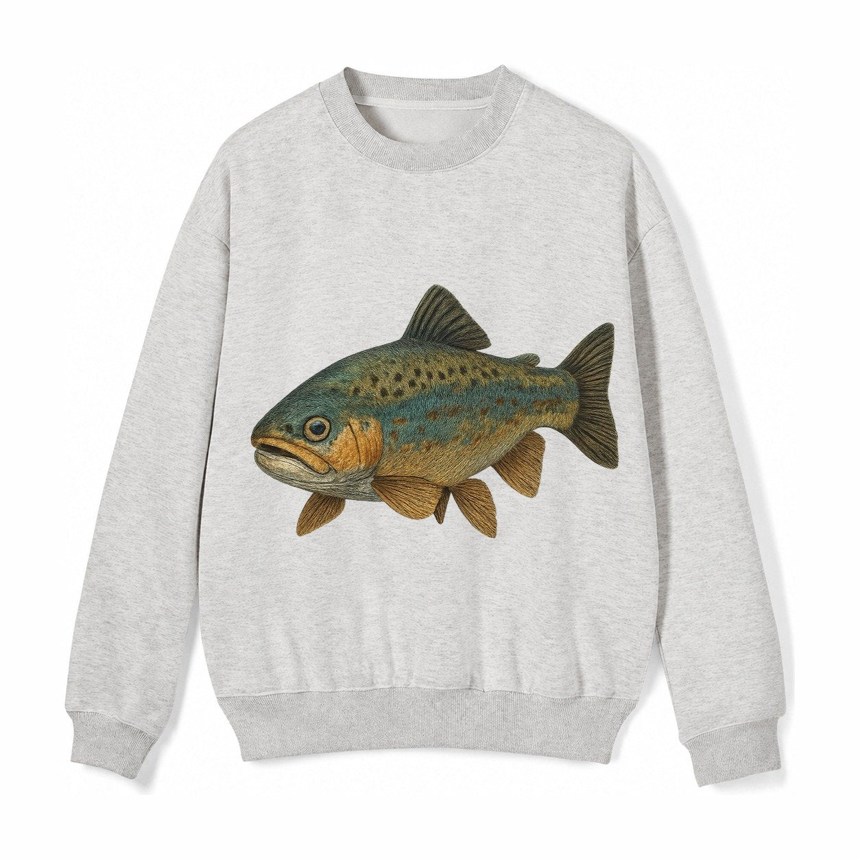 Trout Tales Headwear Fleece Sweatshirt – Light Gray
