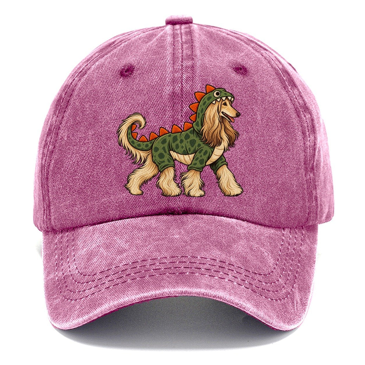 One Afghan Hound In Halloween Costume Dinosaur Costume With Soft Felt Spikes Down The Back Halloween Dog Parade Classic Cap – Dusty Rose