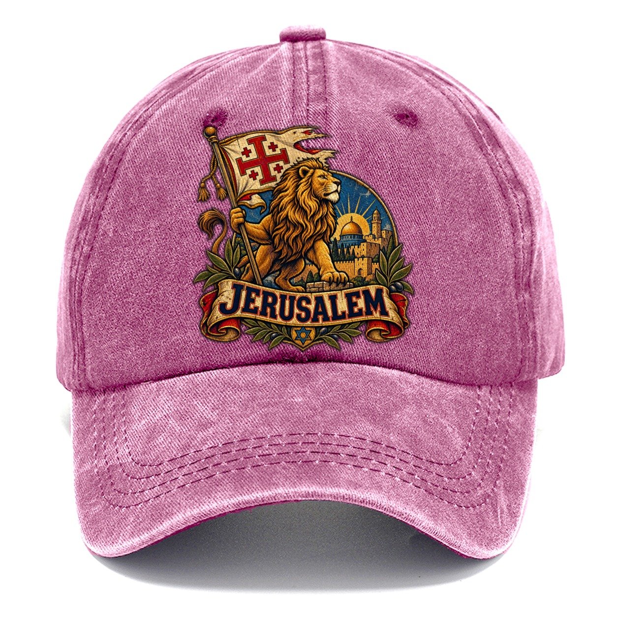 Lion With Jerusalem Banner Jerusalem Classic Cap – Dusty Rose