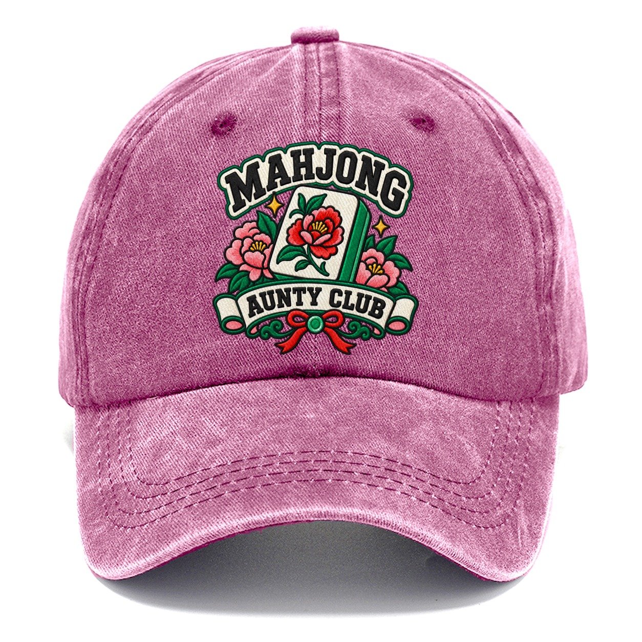 Mahjong Aunty Club Mahjong Game Night Classic Cap – Dusty Rose