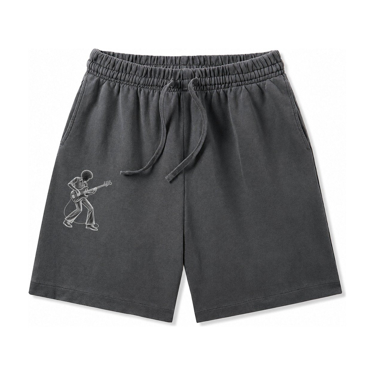 Bass Guitarist Slap Technique Washed Shorts – Dark Gray