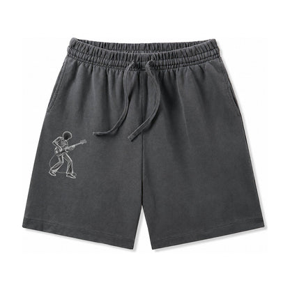 Bass Guitarist Slap Technique Washed Shorts – Dark Gray