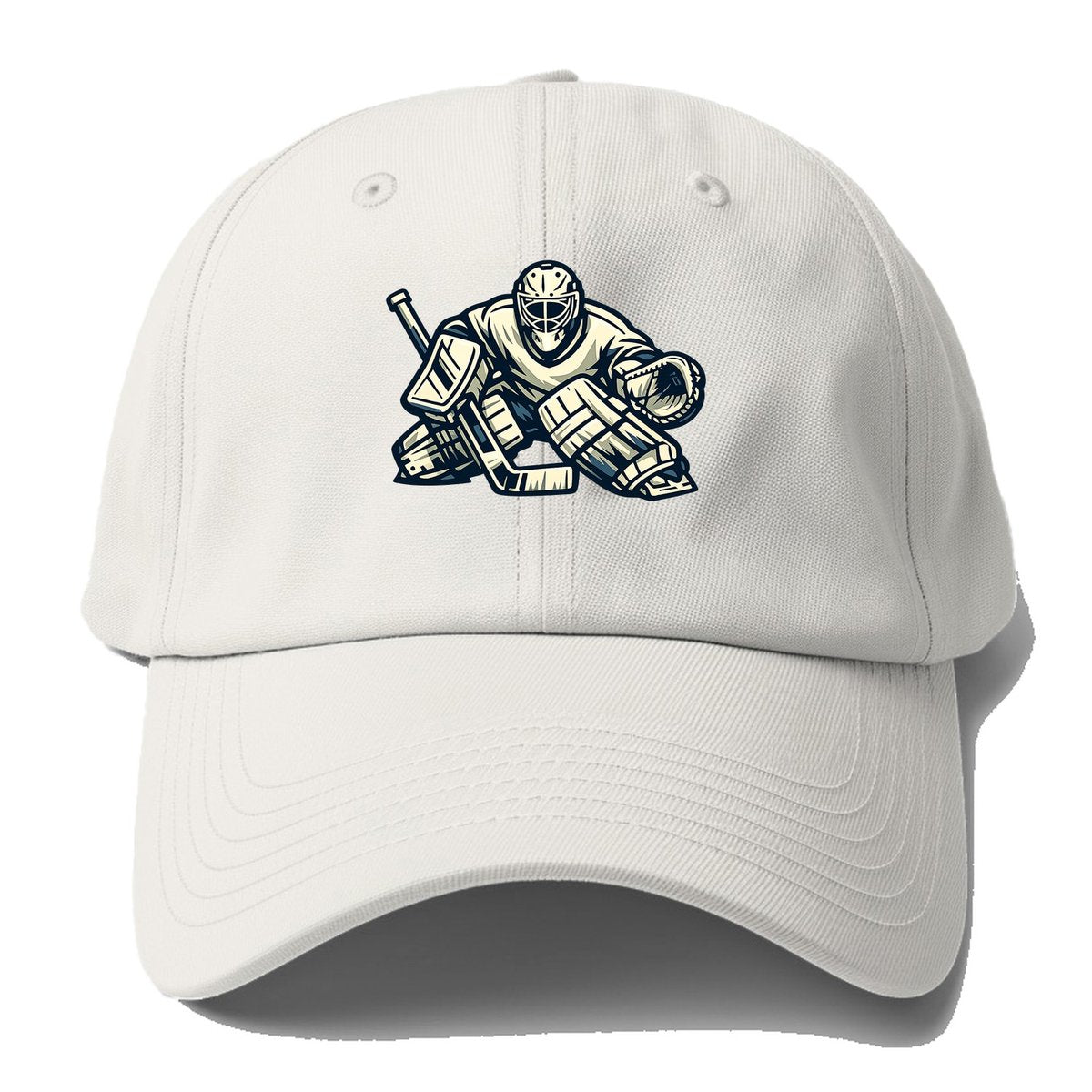 Hockey Goalie Baseball Cap – Off White