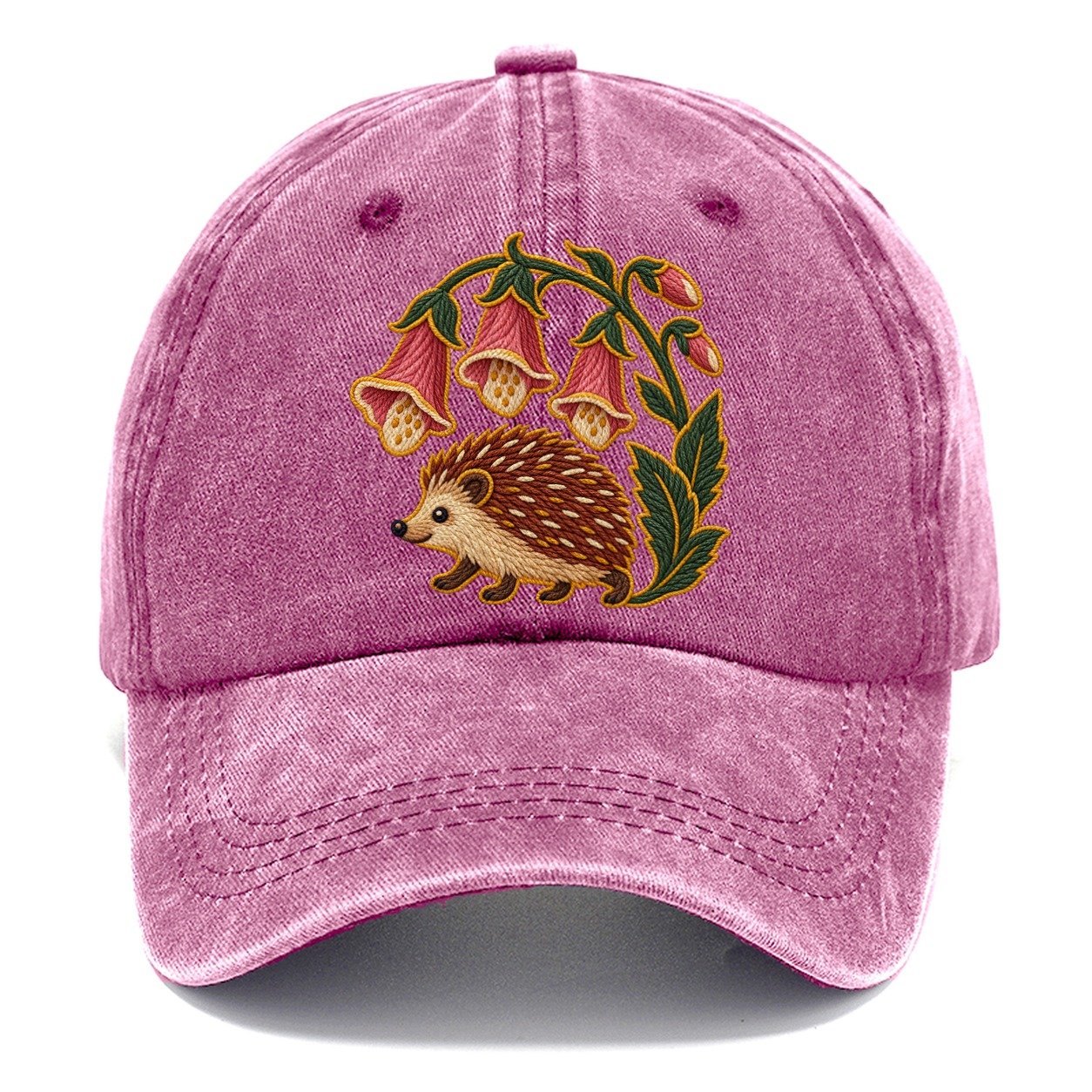 English Foxglove And Hedgehog Uk Culture Heritage Classic Cap – Dusty Rose