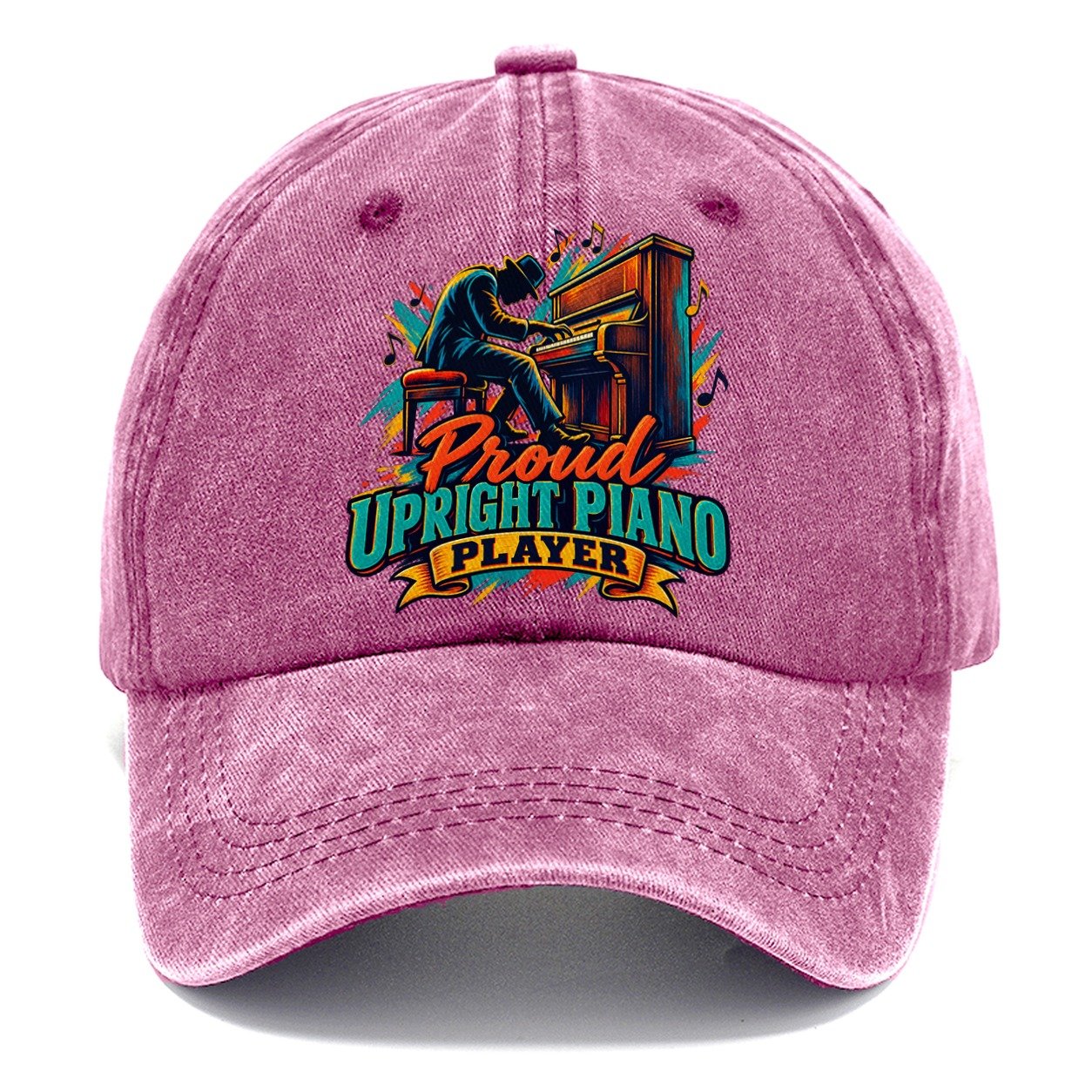 Proud Upright Piano Player Music Instruments Classic Cap – Dusty Rose
