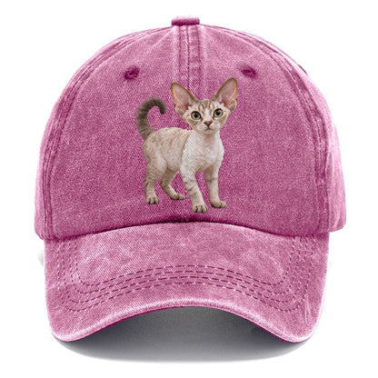 Devon Rex Standing Three Quarter Realistic Cat Portrait Classic Cap – Dusty Rose
