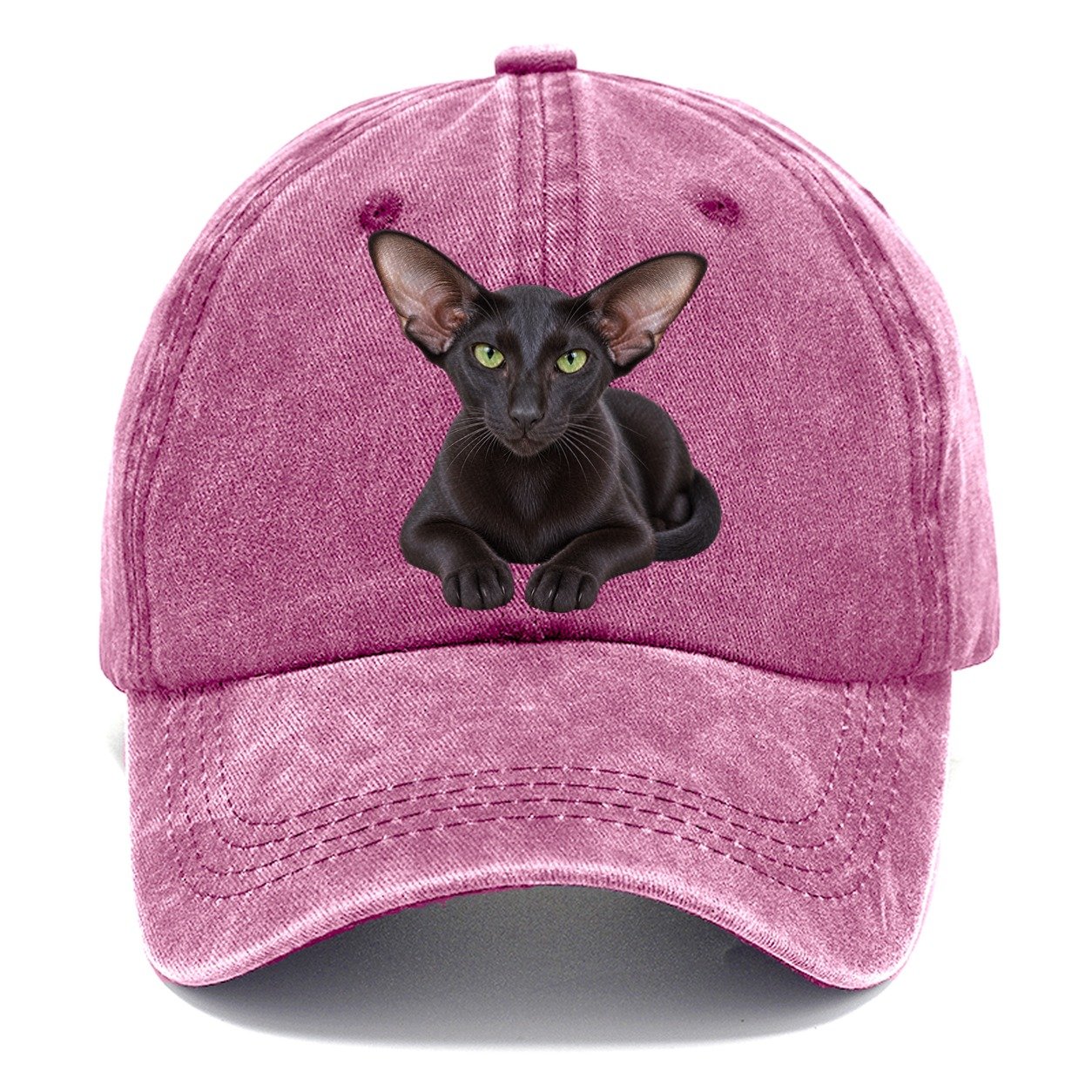 Oriental Shorthair Reclining Paws Forward Realistic Cat Portrait Classic Cap – Dusty Rose