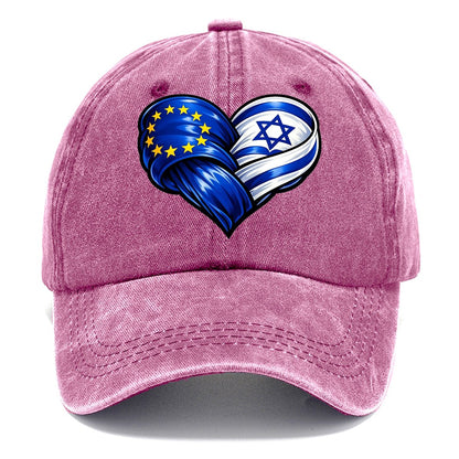 Eu Israel Intertwined Flag Heart Classic Cap – Dusty Rose